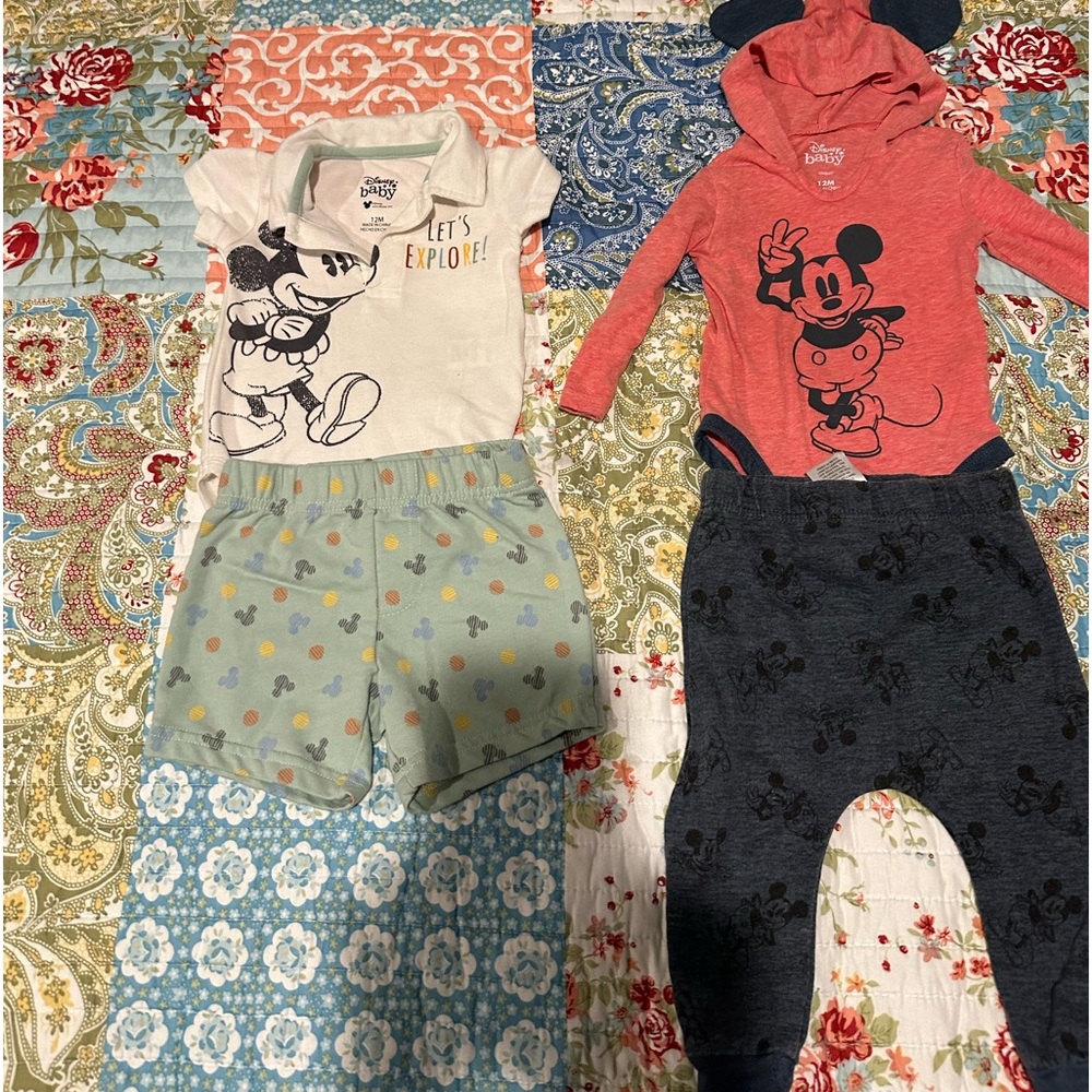 Loy of 2 infant boys Mickey Mouse outfits 12 months